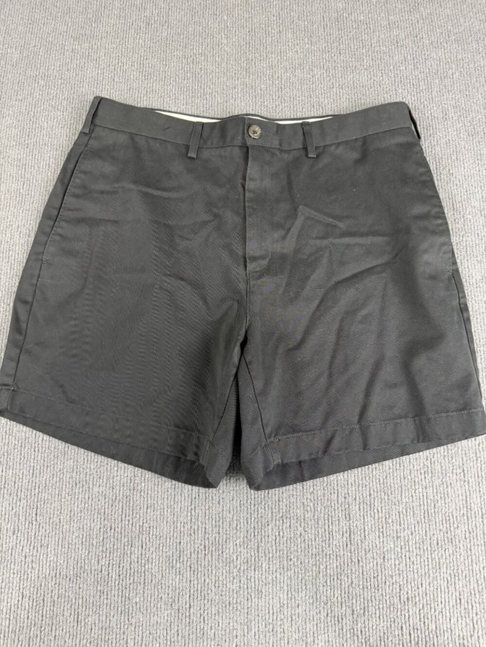 Lands End Mens Traditional Fit Black Chino Shorts Size 35